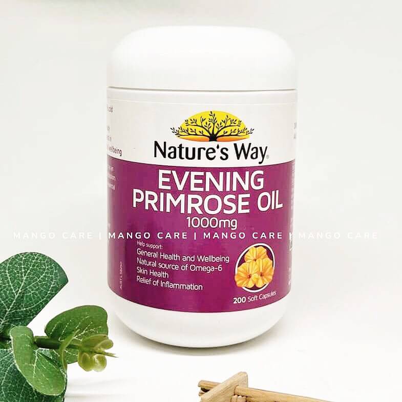 Sản phẩm hỗ trợ da và nội tiết Evening Primrose Oil Nature’s Way 1000mg nội địa Úc